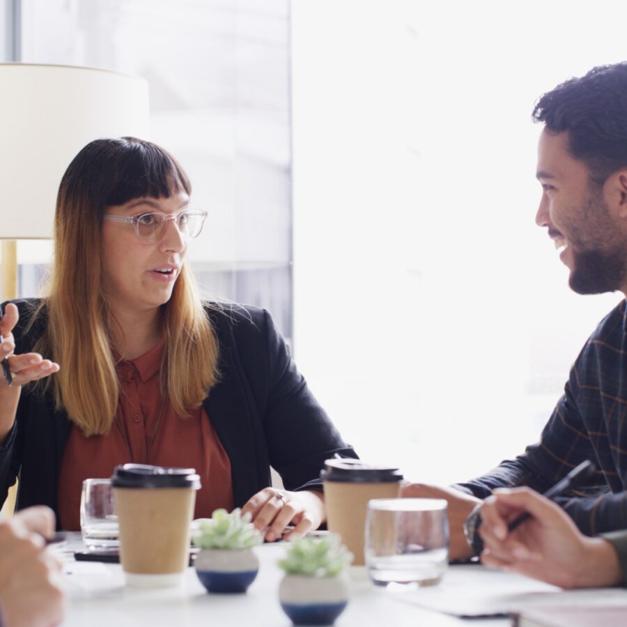 People together at a business meeting